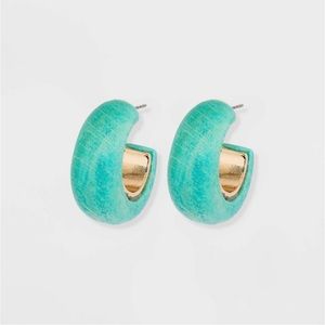 Open Wood Hoop Earrings - A New
Day Teal